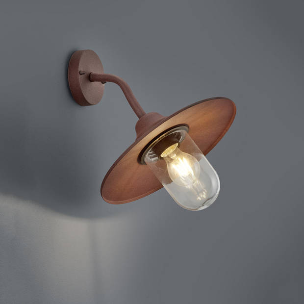 LED Tuinverlichting - Tuinlamp - Trion Brenionty - Wand - E27 Fitting - Roestkleur - Aluminium