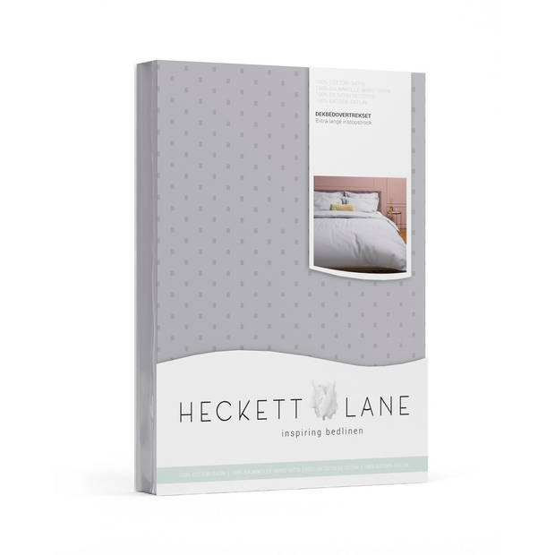 Heckett Lane Dekbedovertrek Katoen Satijn Punto - glacier grey 200x200/220cm
