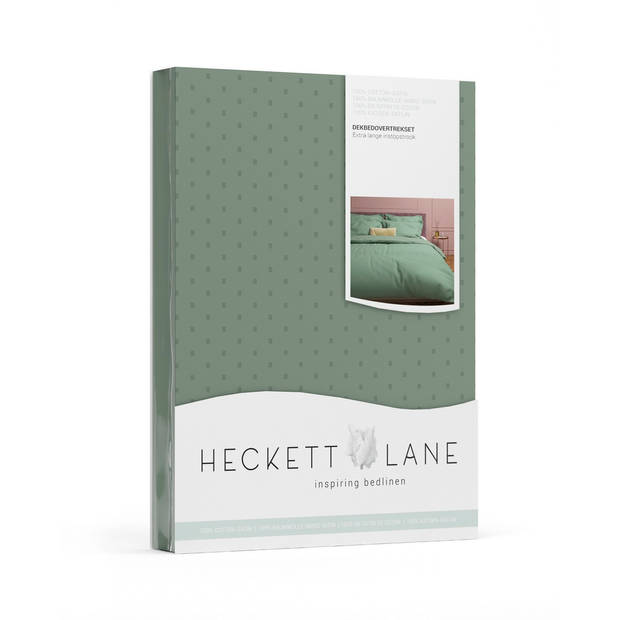 Heckett Lane Dekbedovertrek Katoen Satijn Punto - mineral green 240x200/220cm