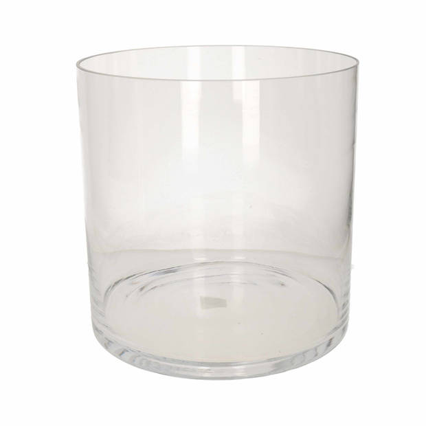 Transparante home-basics cylinder vaas/vazen van glas 30 x 30 cm - Vazen