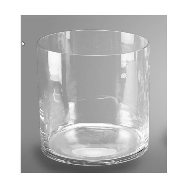 Transparante home-basics cylinder vaas/vazen van glas 30 x 30 cm - Vazen