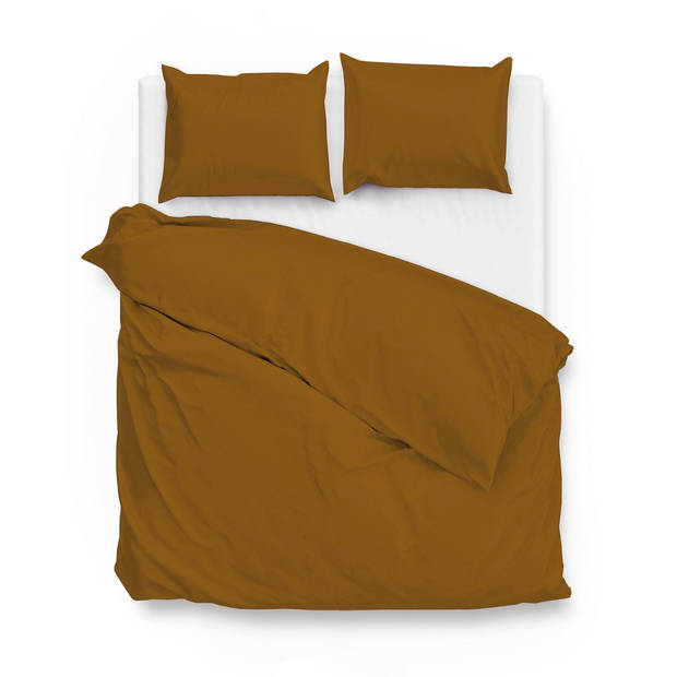 Zo Home Satinado Dekbedovertrek Uni Katoen Satijn - cognac bruin 260x200/220cm