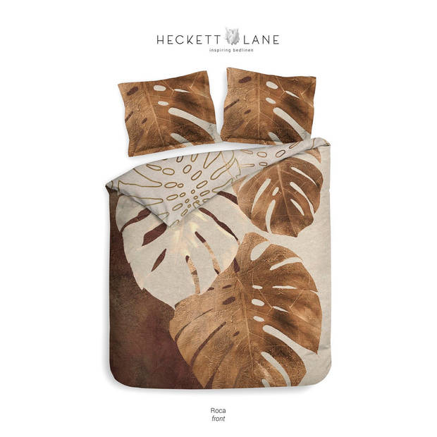 Heckett & Lane Roca dekbedovertrek - Lits-jumeaux (260x200/220 cm + 2 slopen) - Katoen satijn - Bruin