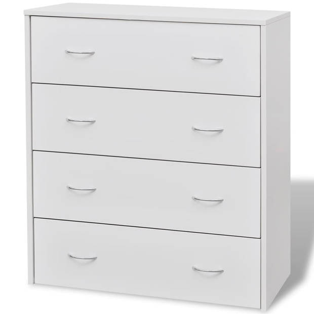 The Living Store Dressoir - Wit - 60 x 30.5 x 71 cm - 4 lades - Eenvoudig te monteren