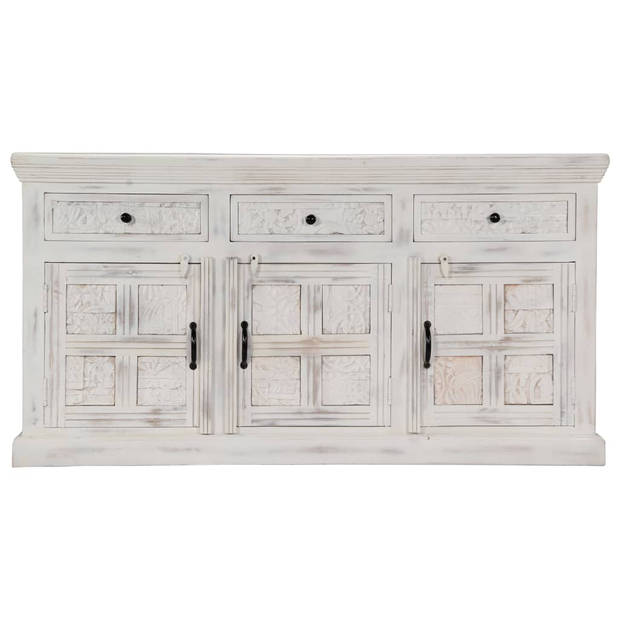 The Living Store Dressoir Mangohout - 140x40x74 cm - 3 lades en 3 deuren