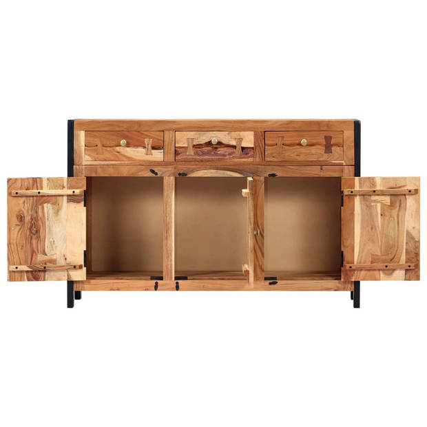 The Living Store Dressoir Retro Acaciahout 120x35x75cm - 3 Vakken - 3 Lades