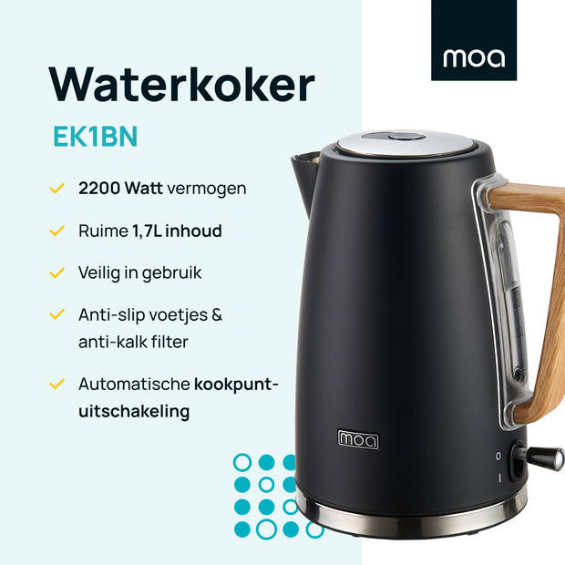 MOA Waterkoker 1.7 liter Modern - Elektrisch - EK1BN