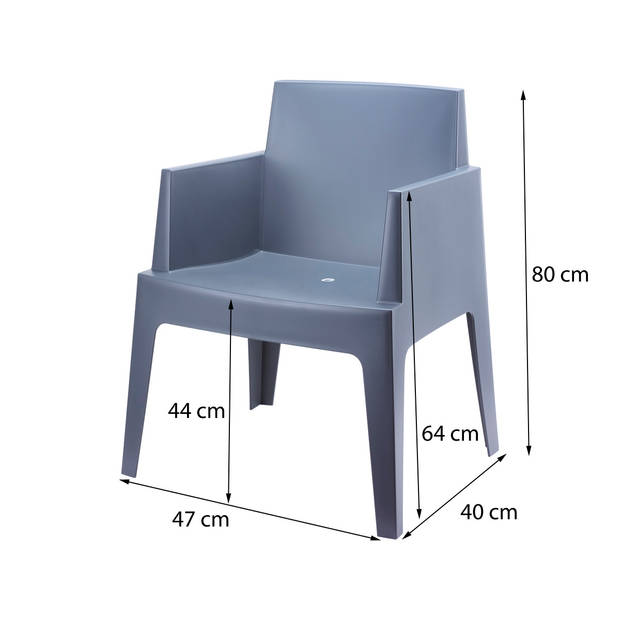 VDG Siesta Box stapelbare stoel - Donkergrijs