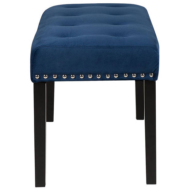 Beliani YORKTON - Hocker-Blauw-Fluweel