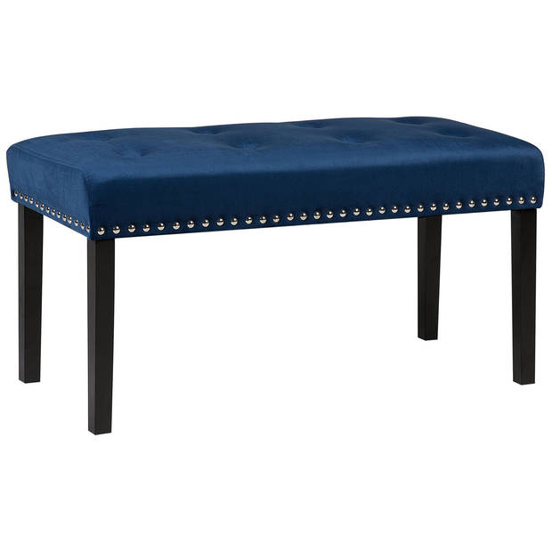 Beliani YORKTON - Hocker-Blauw-Fluweel