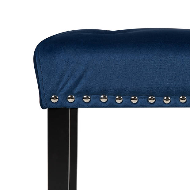 Beliani YORKTON - Hocker-Blauw-Fluweel