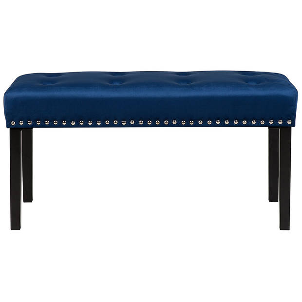 Beliani YORKTON - Hocker-Blauw-Fluweel