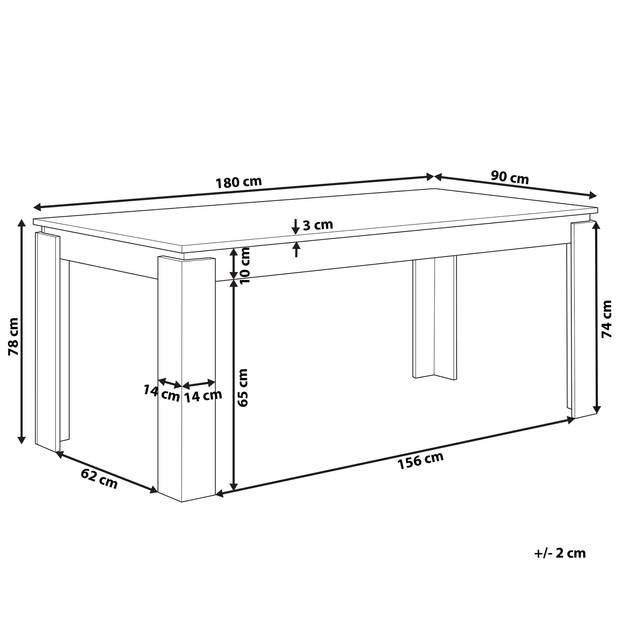 Beliani VITON - Eettafel-Donkere houtkleur-MDF