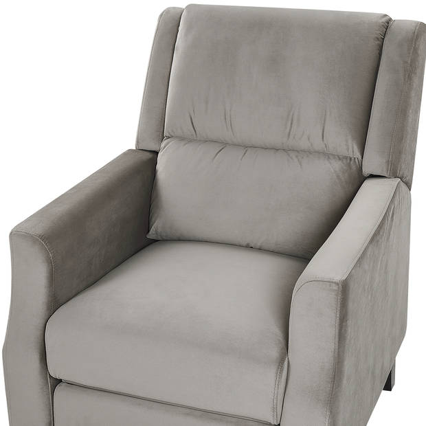 Beliani EGERSUND - TV-fauteuil-Grijs-Fluweel