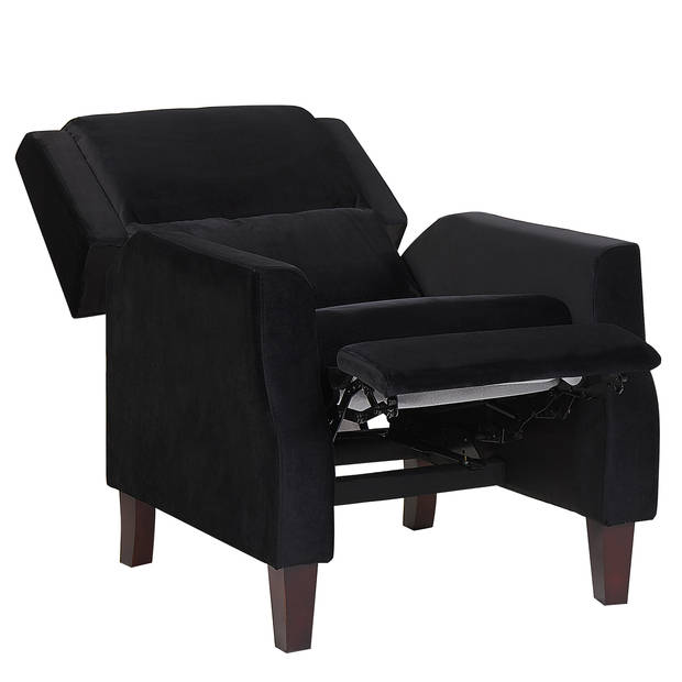 Beliani EGERSUND - TV-fauteuil-Zwart-Fluweel