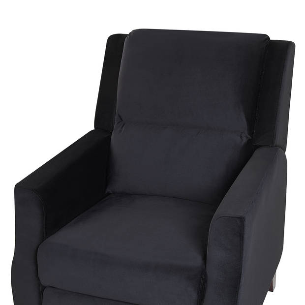 Beliani EGERSUND - TV-fauteuil-Zwart-Fluweel