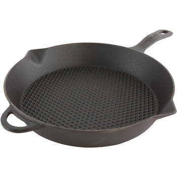 Cuisinova - Grillpan Gietijzer Rond 28 cm Zwart - Gietijzer - Zwart