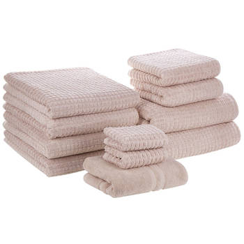 Blokker Beliani ATAI - Handdoek-Roze-Katoen aanbieding