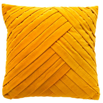 Dutch Decor - GIDI - Sierkussen 45x45 cm - velvet - effen kleur - Golden Glow - geel
