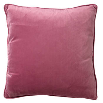 Dutch Decor - FINN - Sierkussen 60x60 cm - velvet - effen kleur - Heather Rose - roze