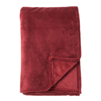 Dutch Decor - HARVEY - Plaid 150x200 cm - superzachte deken van fleece - Merlot - bordeaux rood