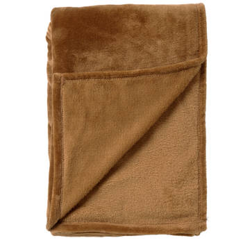 Dutch Decor - BILLY - Plaid 150x200 cm - flannel fleece - superzacht - Tobacco Brown - bruin