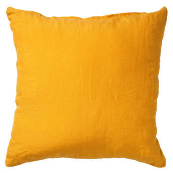 Dutch Decor - LINN - Sierkussen 45x45 cm - 100% linnen - effen kleur - Golden Glow - geel