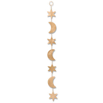 Blokker decoratiehanger Maan - goud - 65 cm