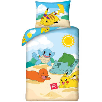 Pokémon Dekbedovertrek Beach Day - Eenpersoons - 140 x 200 cm - Katoen