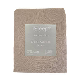 iSleep Topper hoeslaken Dubbel Jersey Combed Yarn - 160x200/210 cm - Taupe