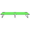 The Living Store Opvouwbaar campingbed - Groen - 190 x 58 x 28 cm - Roestvrijstalen frame