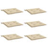 vidaXL Tuinstoelkussens 6 st 50x50x3 cm oxford stof beige