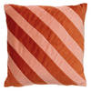 Dutch Decor - PEBBE - Kussenhoes velvet 45x45 cm - potters clay - oranje - roze - strepen - color blocking