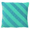 Dutch Decor - PEBBE - Sierkussen velvet 45x45 cm - beveled glass - groen - blauw - strepen - color blocking