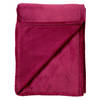 Dutch Decor - BILLY - Plaid 150x200 cm - flannel fleece - superzacht - Red Plum - donkerroze
