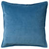 Dutch Decor - CAITH - Sierkussen 50x50 cm - 100% katoen - velvet - lekker zacht - Provincial Blue - lichtblauw