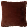 Dutch Decor - ZAYA - Sierkussen 45x45 cm - bontlook - effen kleur - Rocky Road - bruin