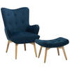 Beliani VEJLE - Fauteuil-Blauw-Fluweel