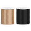 2x rollen hobby decoratie satijnlint zwart-goud 10 cm x 25 meter - Cadeaulinten