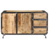 The Living Store Dressoir Antieke Stijl - Massief Mangohout - 140 x 40 x 80 cm