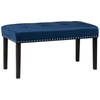 Beliani YORKTON - Hocker-Blauw-Fluweel