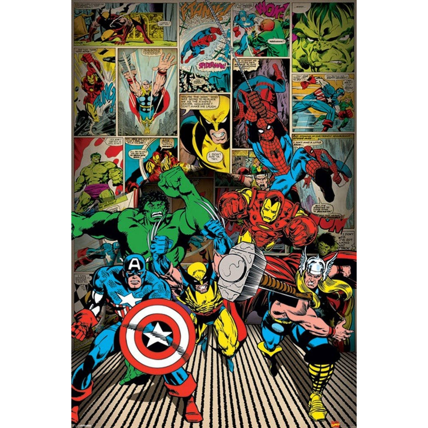Marvel Comics Here Come The Heroes 24 x 36 Inches Maxi Poster