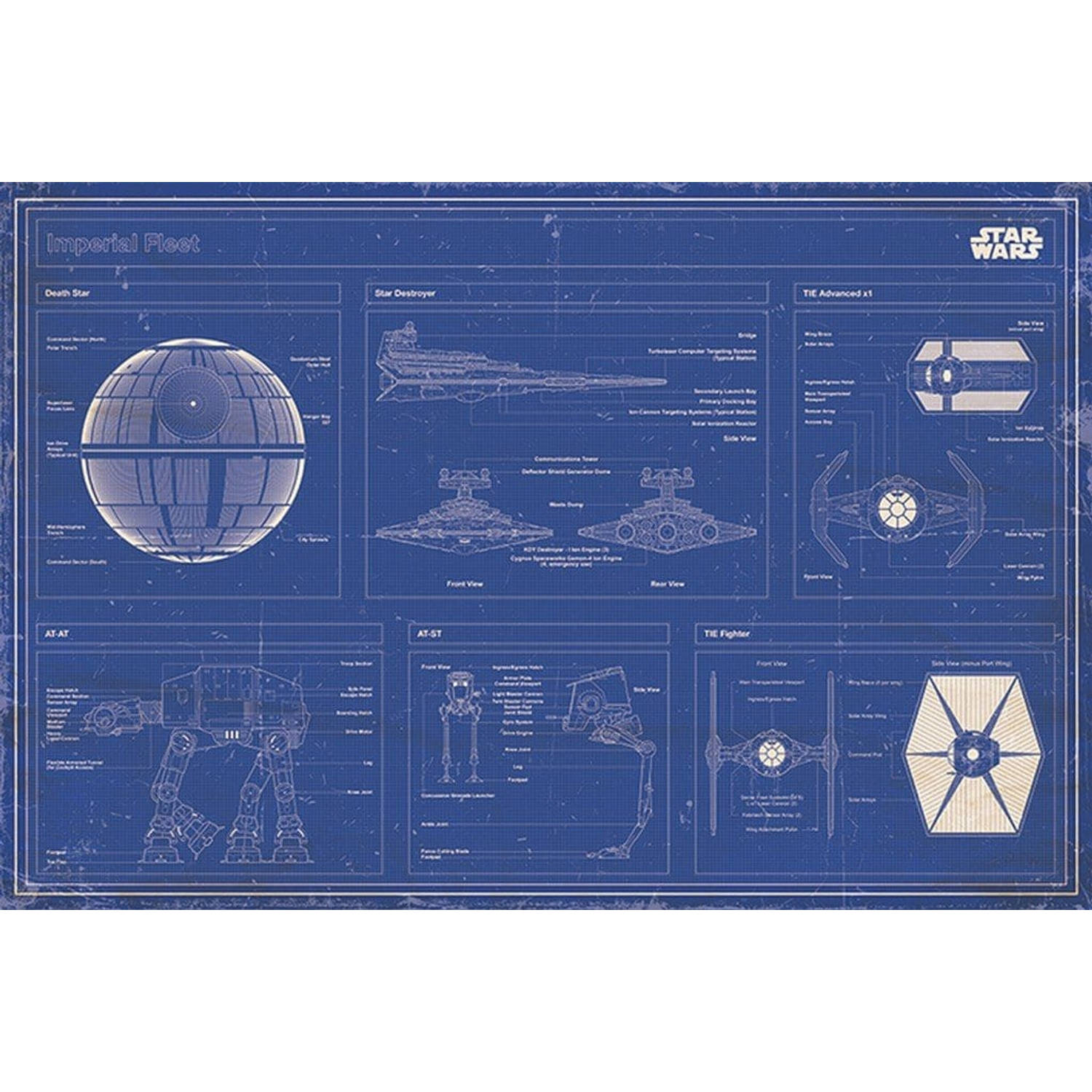 Star Wars Imperial Fleet Blueprint 24 x 36 Inches Maxi Poster