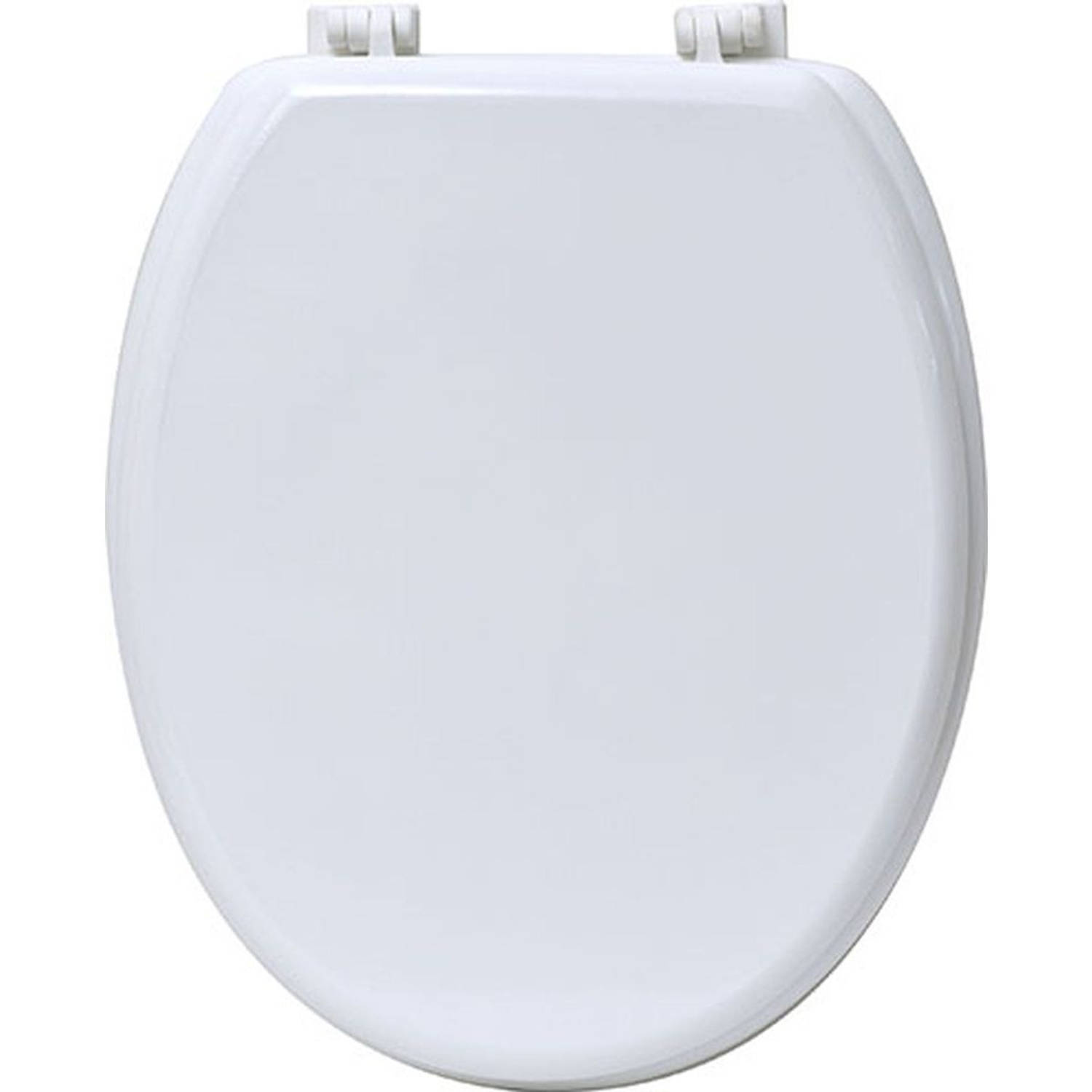 Gebor - Praktische Toiletbril Van Mdf - Wit - 18inch - 37,5x46cm - Wc Bril - Badkamer - Toilet - Met Kunststof