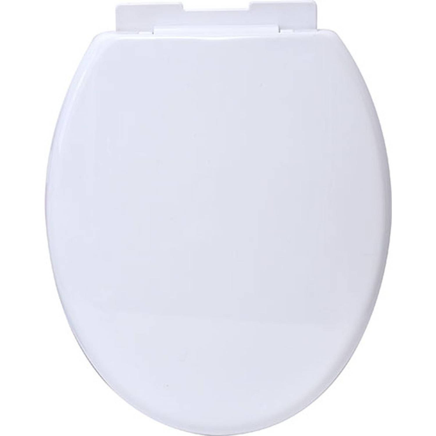 Gebor - Easy Release & Soft Close Toiletbril Van Kunststof - Wit - 18inch - 37,5x46cm - Wc Bril - Badkamer -