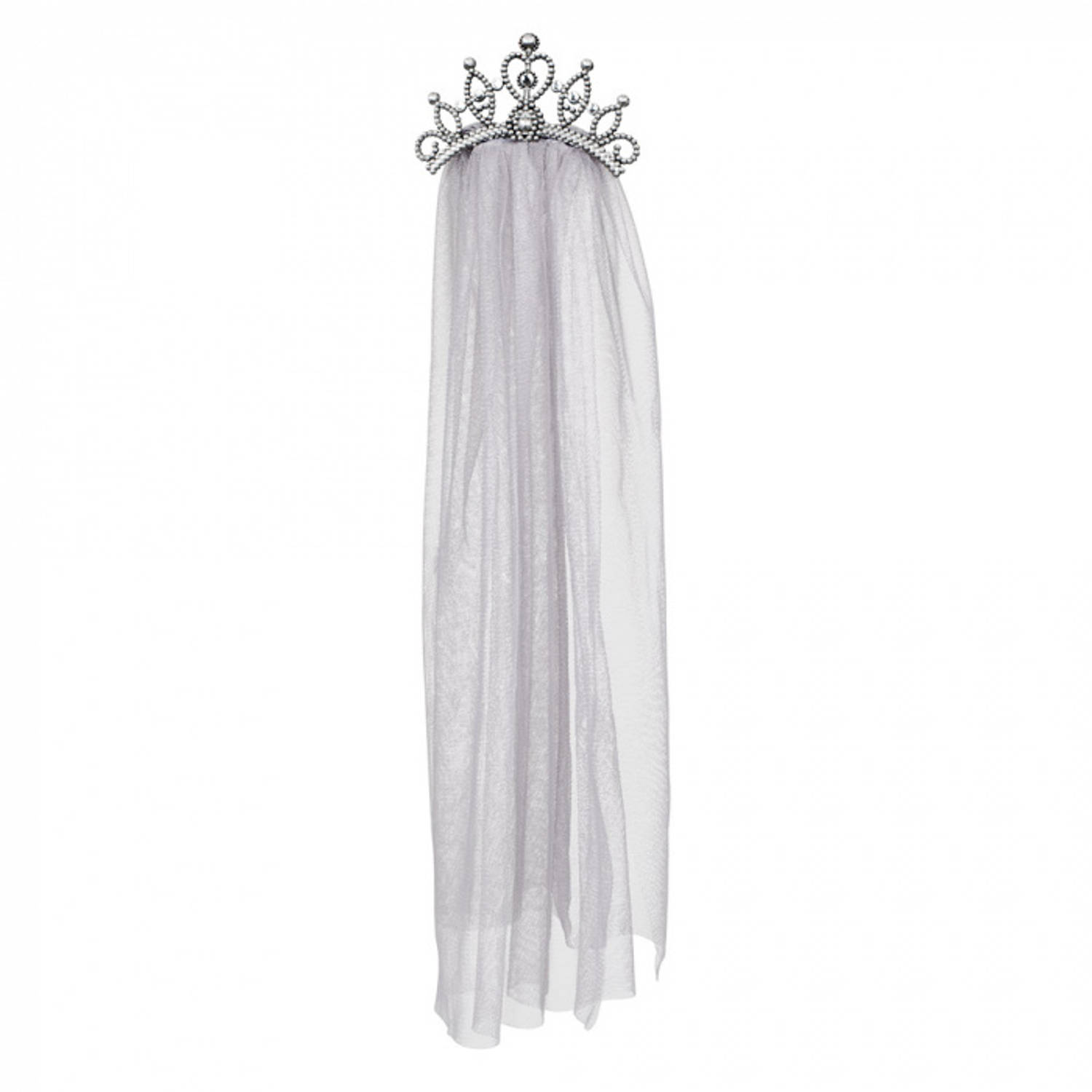 Boland tiara Zombie dames polyester wit/zilver one-size