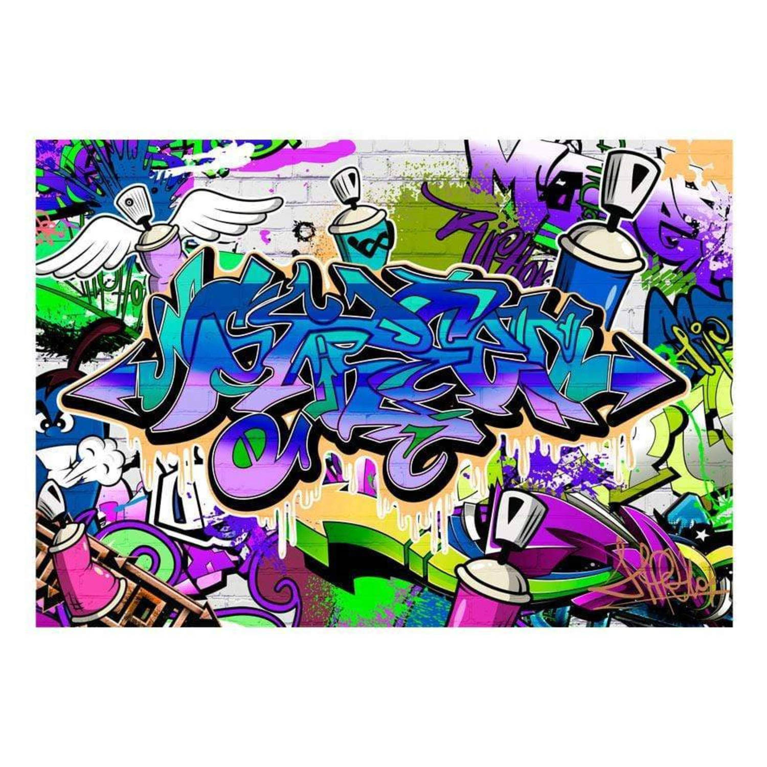 Artgeist Graffiti Violet Theme Vlies Fotobehang