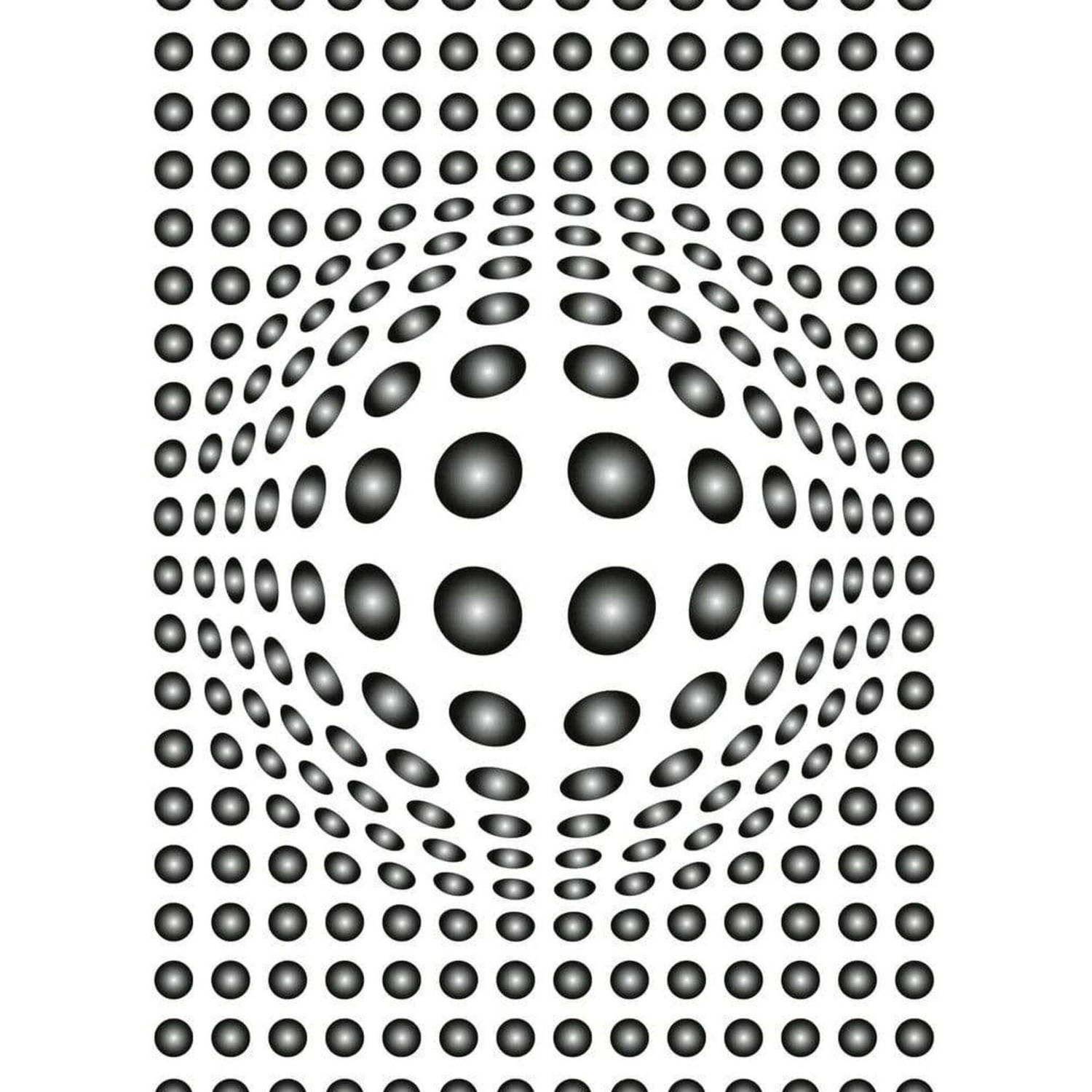 Wizard+genius Dots Black And White Vlies Fotobehang 192x260cm 4-banen