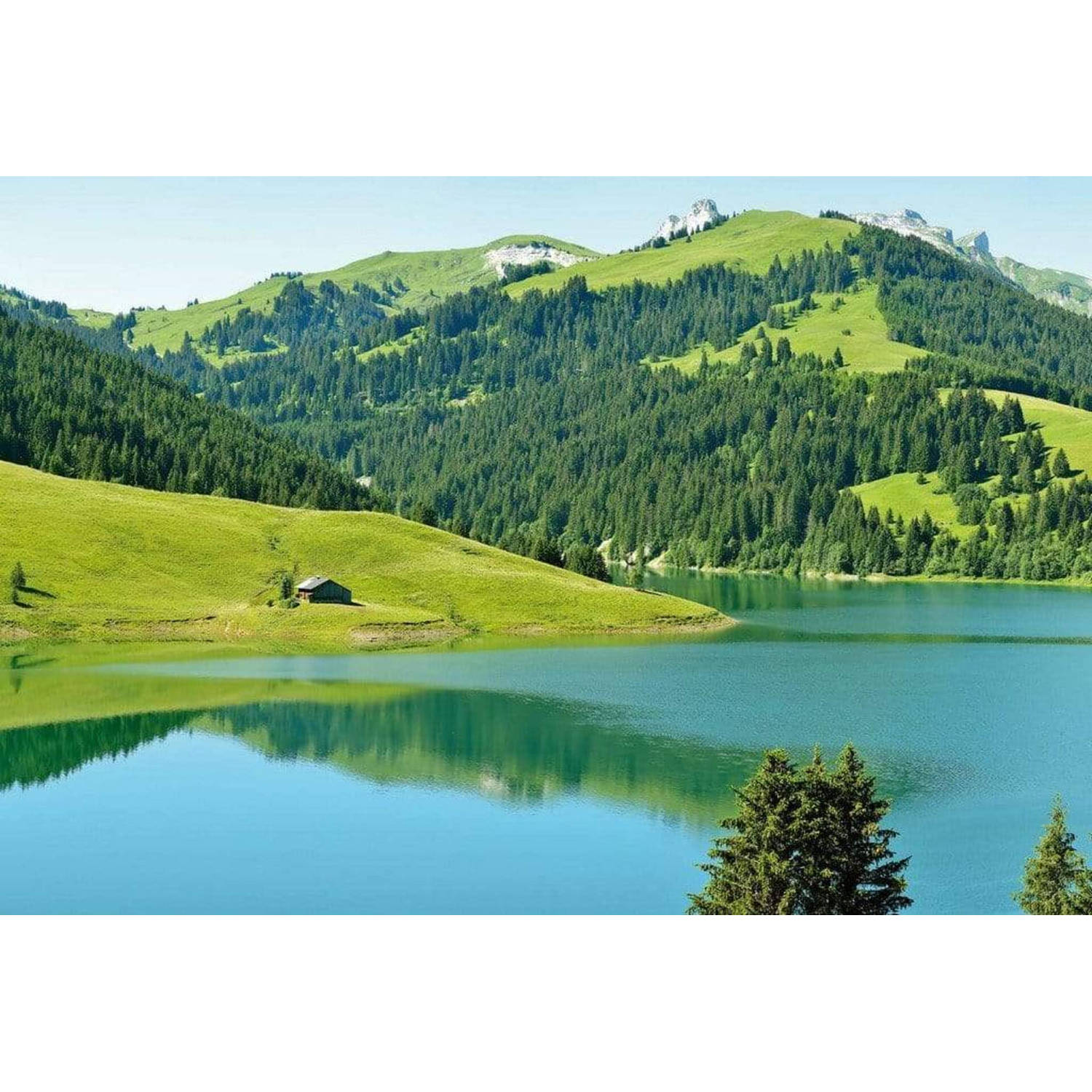 Wizard+genius Swiss Mountain Lake Launensee Gstaad Vlies Fotobehang 384x260cm 8-banen