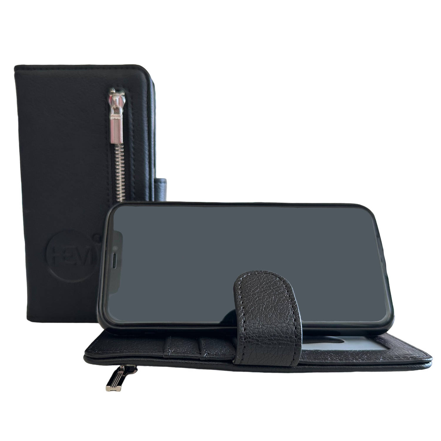 Apple Iphone 12 Pro Max Antique Black Leren Rits Portemonnee Hoesje Lederen Wallet Case Tpu Meegekle